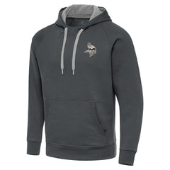 Antigua Brushed Carbon Victory Pullover Hoodie - Minnesota Vikings Hoodies