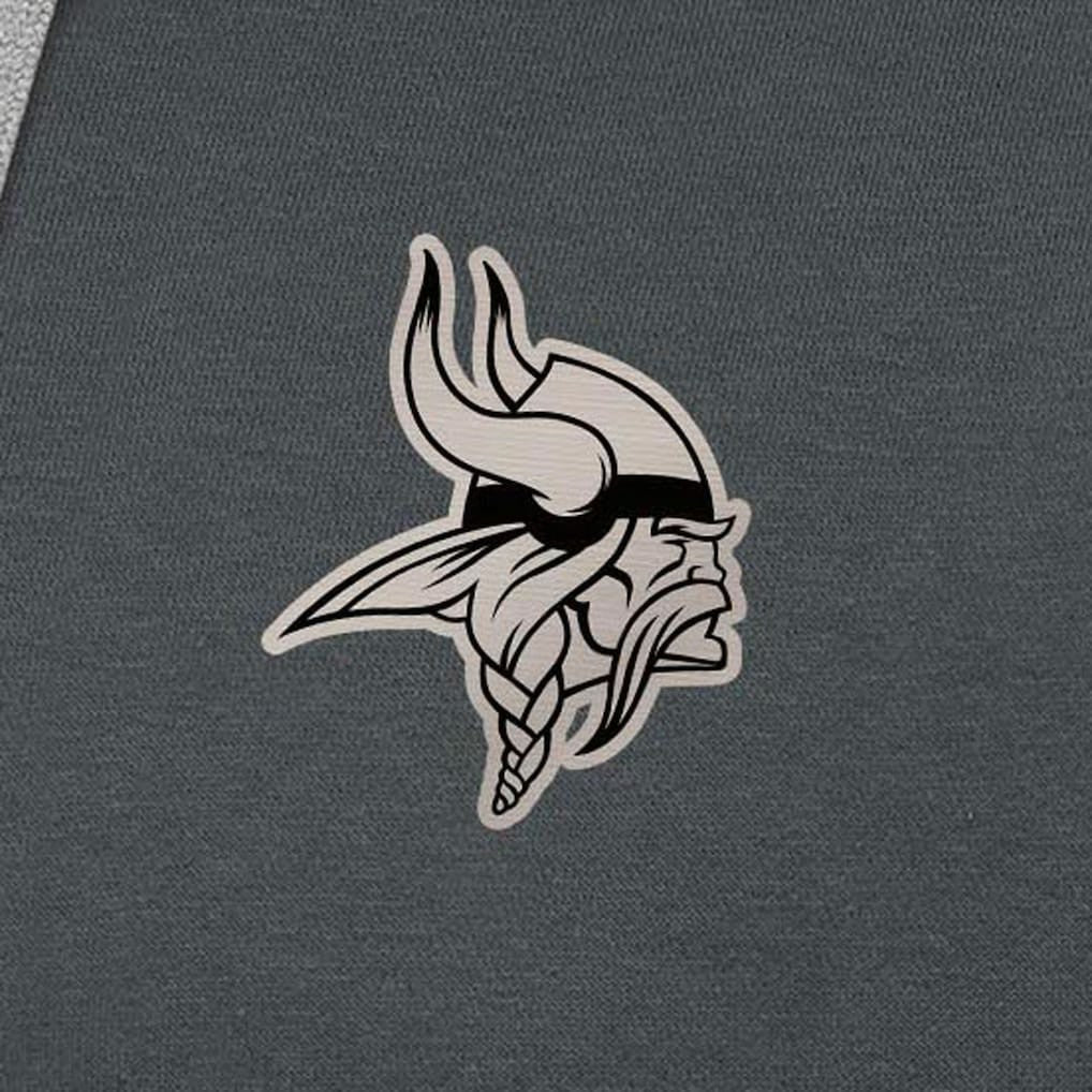 Antigua Brushed Carbon Victory Pullover Hoodie - Minnesota Vikings Hoodies
