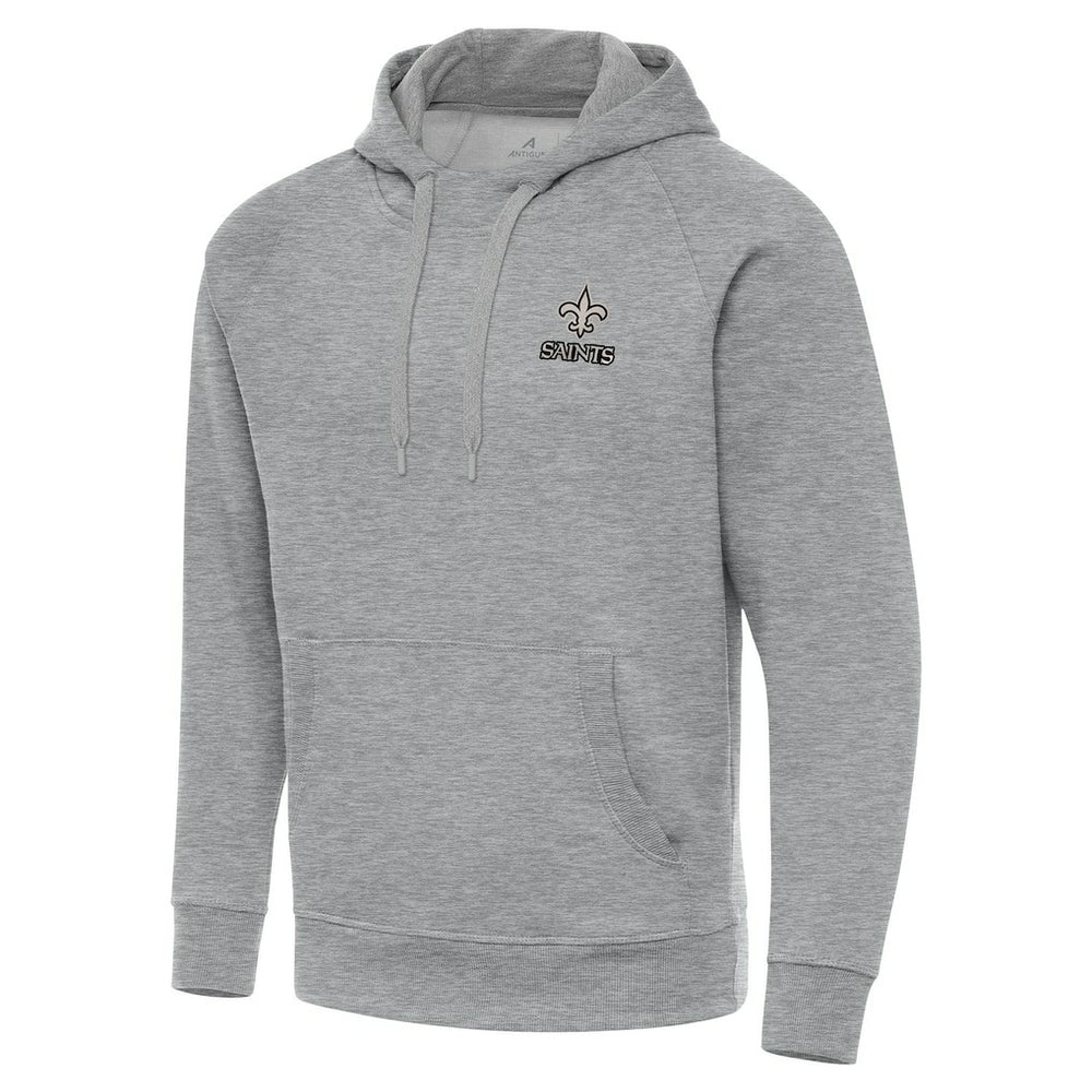 Antigua Brushed Carbon Victory Pullover Hoodie - New Orleans Saints Hoodies