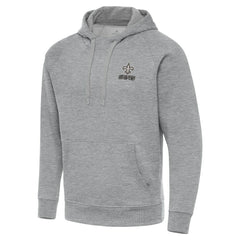 Antigua Brushed Carbon Victory Pullover Hoodie - New Orleans Saints Hoodies