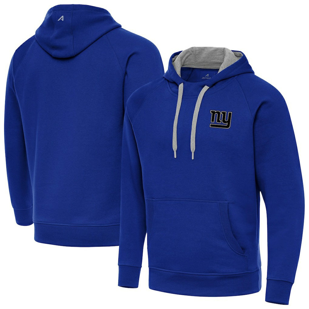 Antigua Brushed Carbon Victory Pullover Hoodie - New York Giants Hoodies