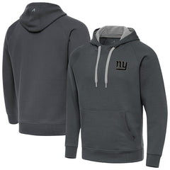 Antigua Brushed Carbon Victory Pullover Hoodie - New York Giants Hoodies