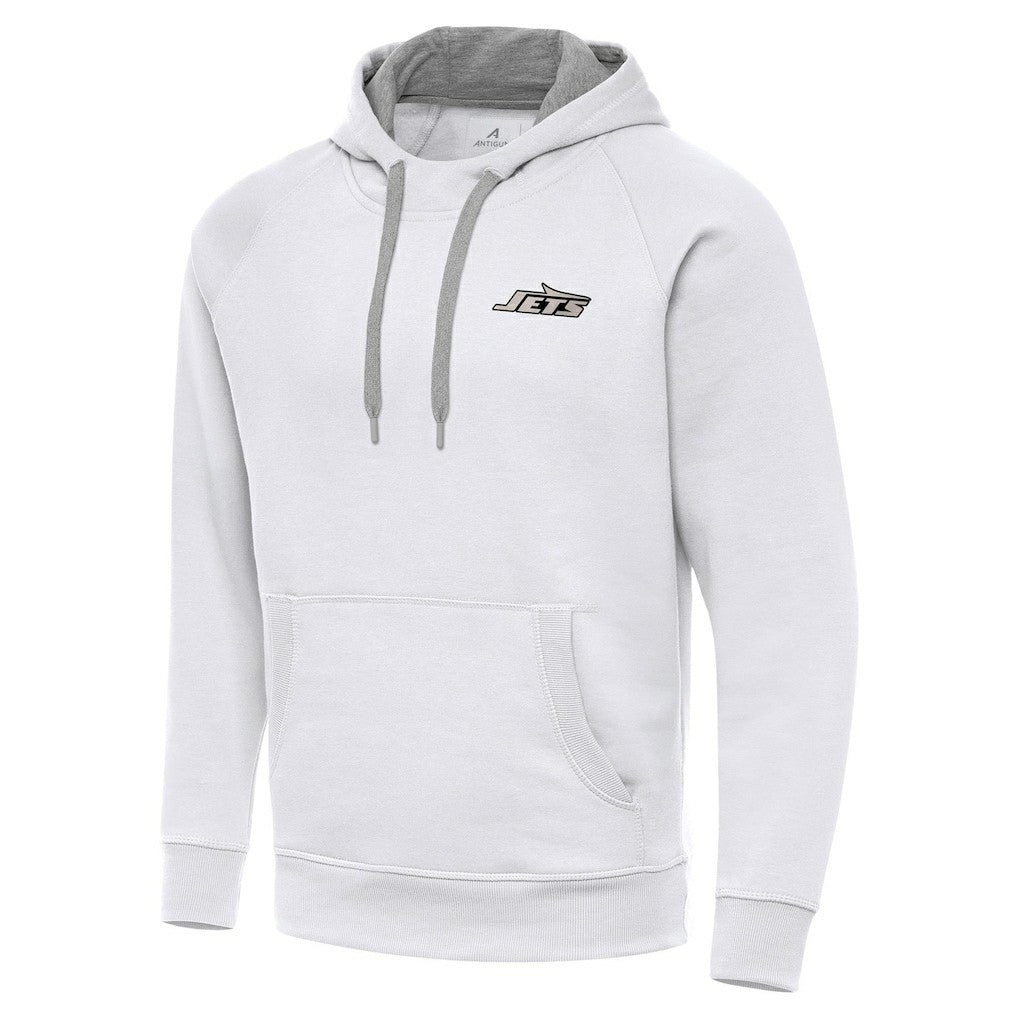 Antigua Brushed Carbon Victory Pullover Hoodie - New York Jets Hoodies