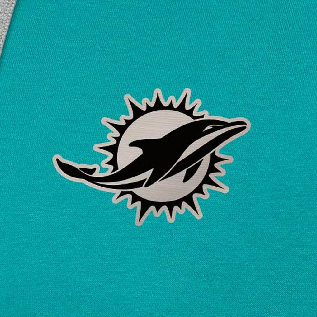 Antigua Brushed Carbon Victory Pullover Hoodie - Miami Dolphins Hoodies