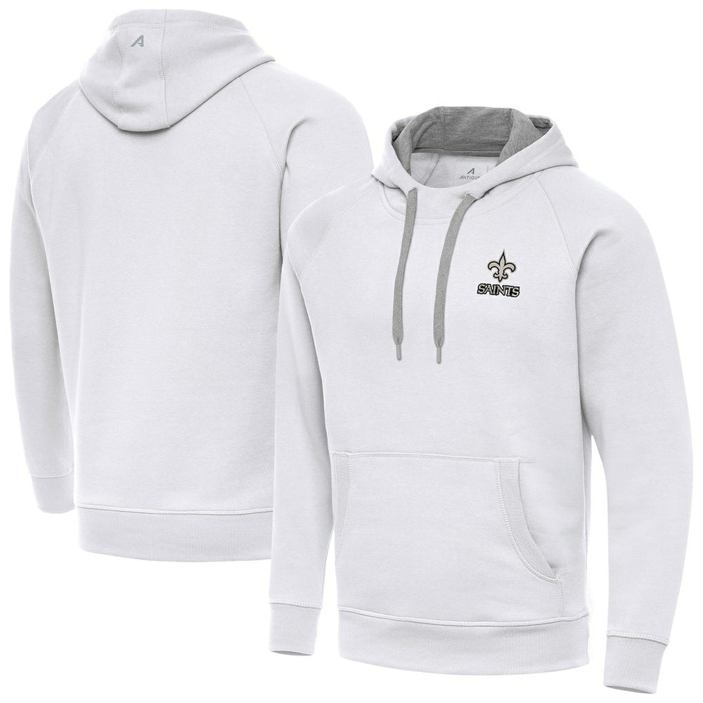 Antigua Brushed Carbon Victory Pullover Hoodie - New Orleans Saints Hoodies