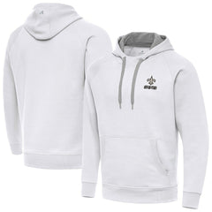 Antigua Brushed Carbon Victory Pullover Hoodie - New Orleans Saints Hoodies