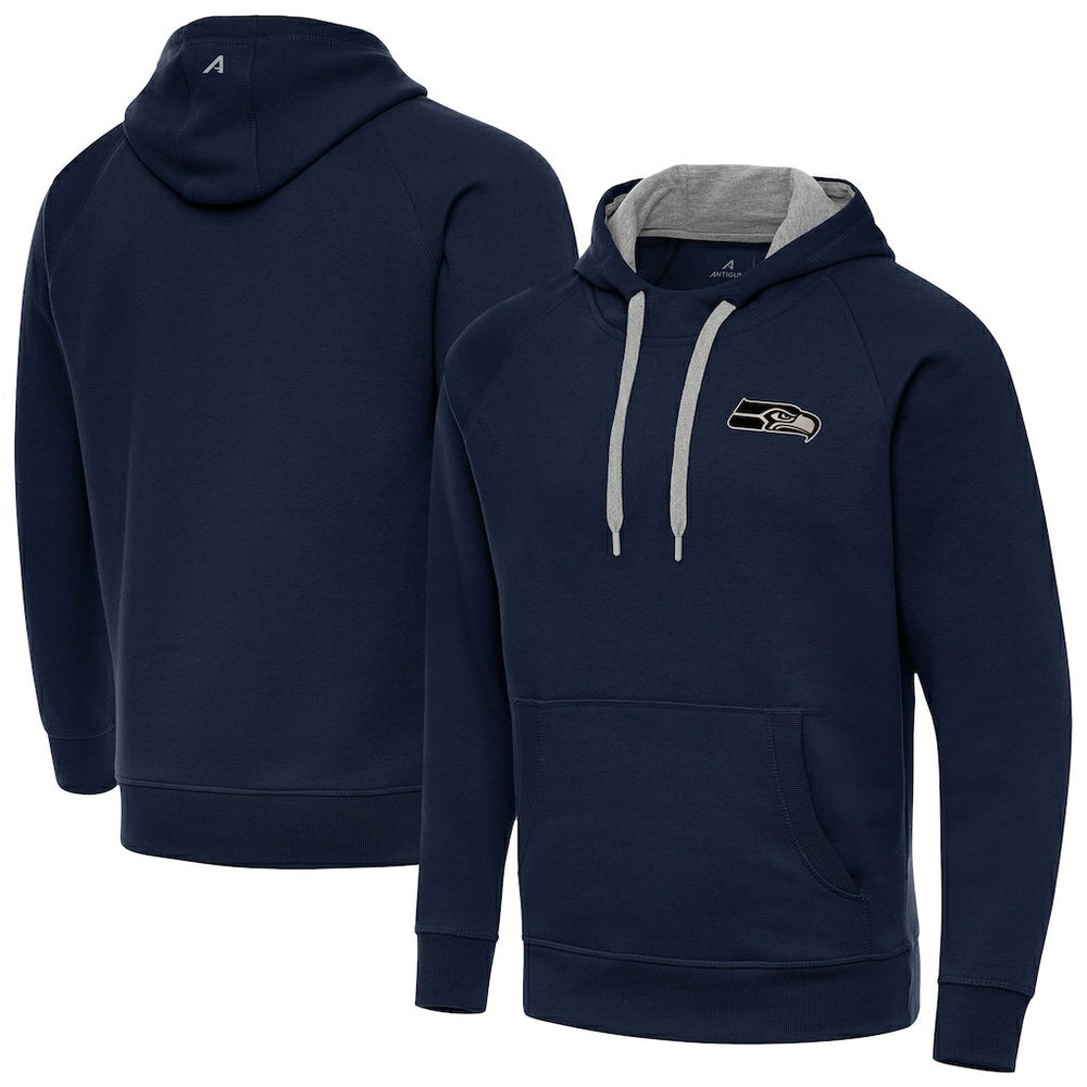 Antigua Brushed Carbon Victory Pullover Hoodie - Seattle Seahawks Hoodies