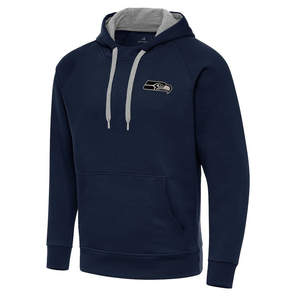 Antigua Brushed Carbon Victory Pullover Hoodie - Seattle Seahawks Hoodies
