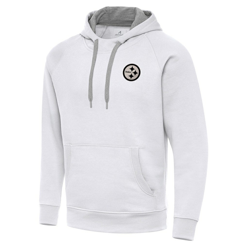 Antigua Brushed Carbon Victory Pullover Hoodie - Pittsburgh Steelers Hoodies