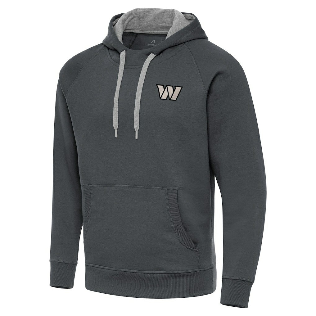 Antigua Brushed Carbon Victory Pullover Hoodie - Washington Commanders Hoodies