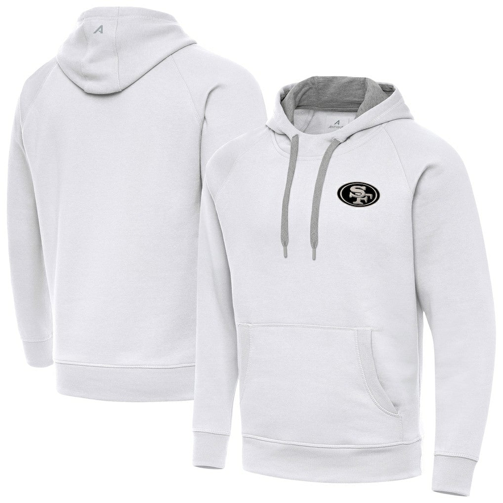Antigua Brushed Carbon Victory Pullover Hoodie - San Francisco 49ers Hoodies