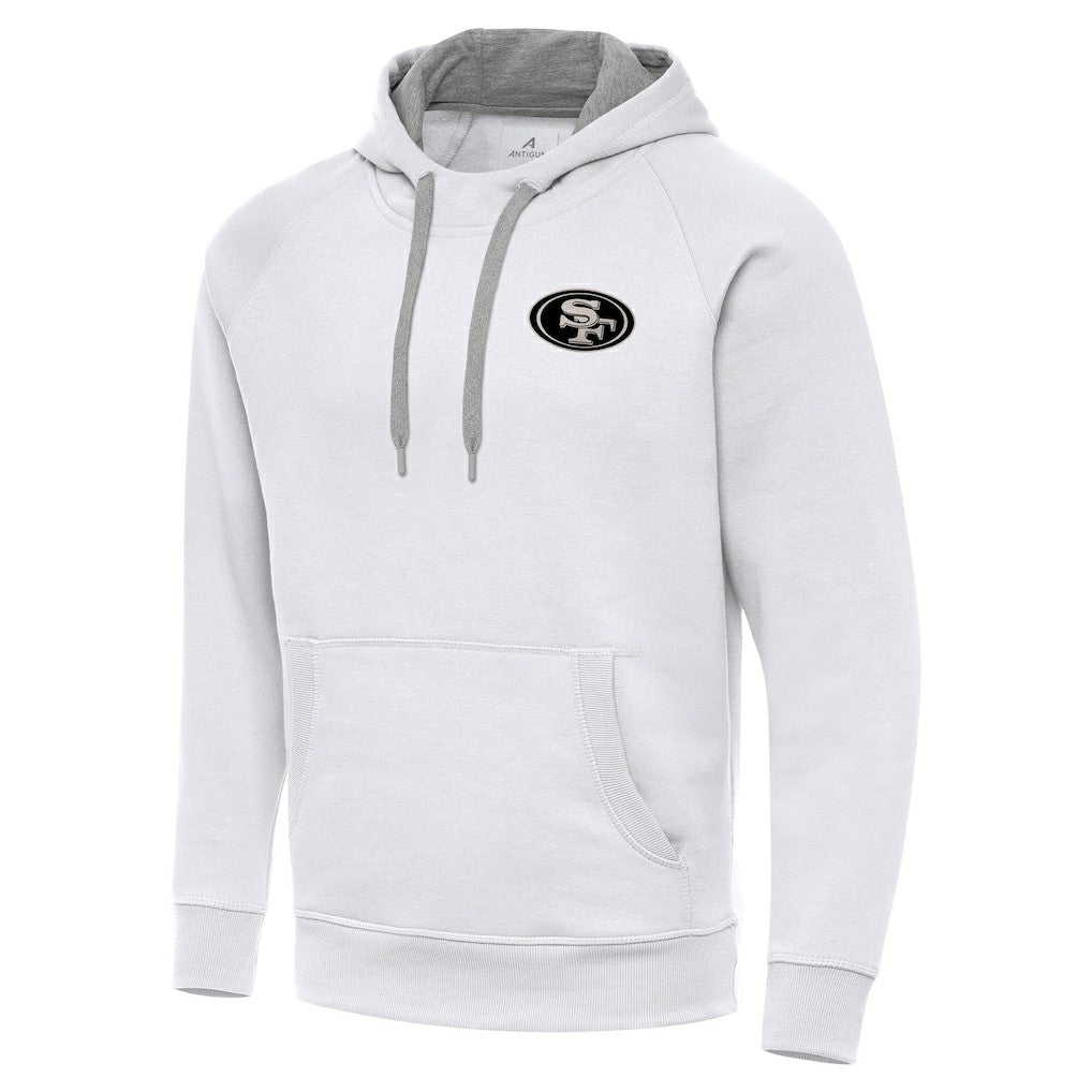Antigua Brushed Carbon Victory Pullover Hoodie - San Francisco 49ers Hoodies