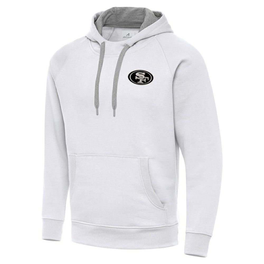 Antigua Brushed Carbon Victory Pullover Hoodie - San Francisco 49ers Hoodies