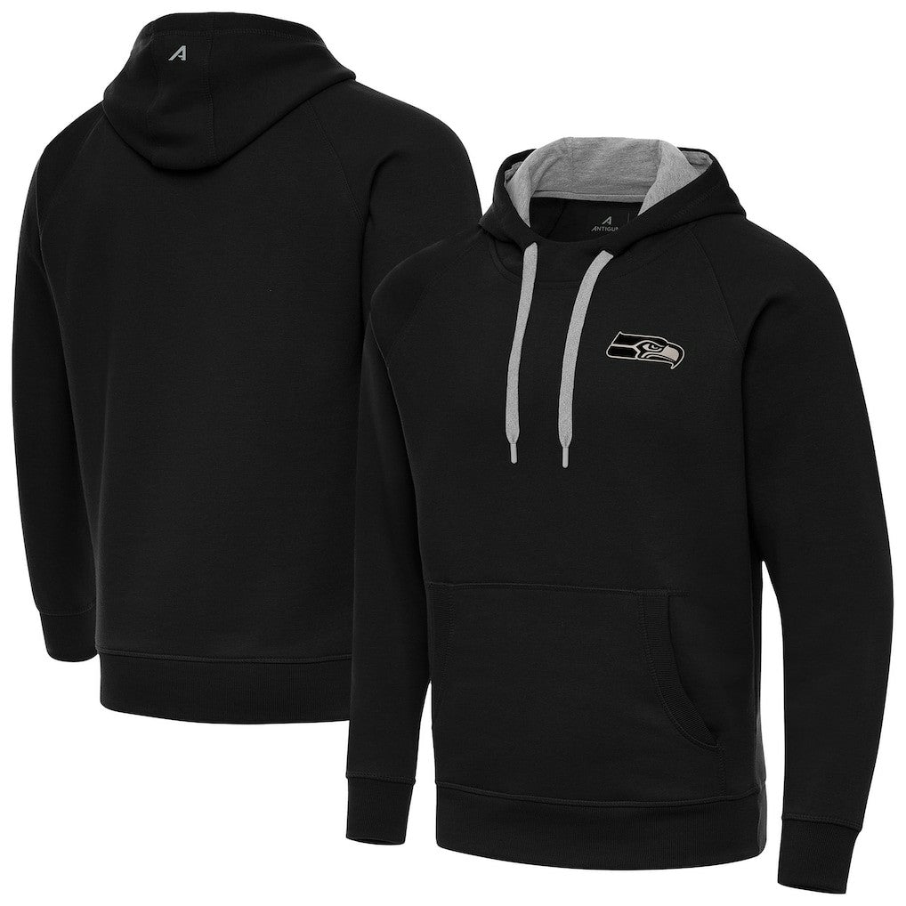 Antigua Brushed Carbon Victory Pullover Hoodie - Seattle Seahawks Hoodies