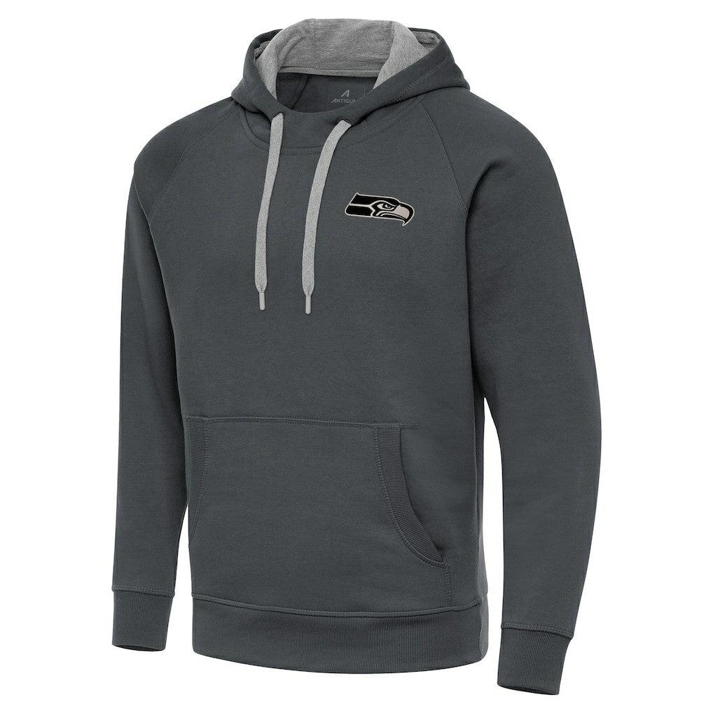 Antigua Brushed Carbon Victory Pullover Hoodie - Seattle Seahawks Hoodies