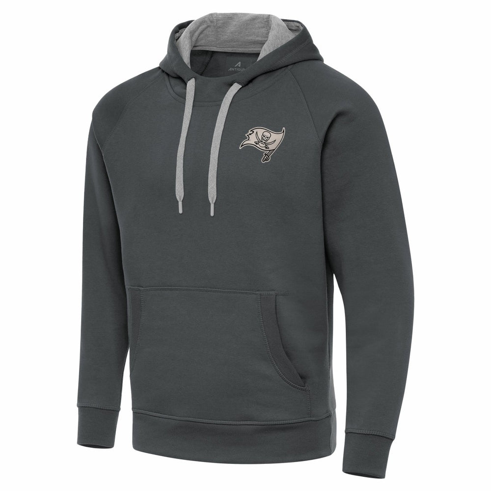 Antigua Brushed Carbon Victory Pullover Hoodie - Tampa Bay Buccaneers Hoodies