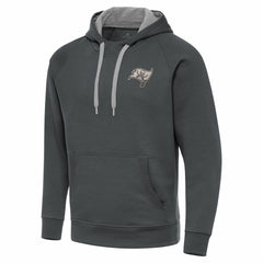 Antigua Brushed Carbon Victory Pullover Hoodie - Tampa Bay Buccaneers Hoodies