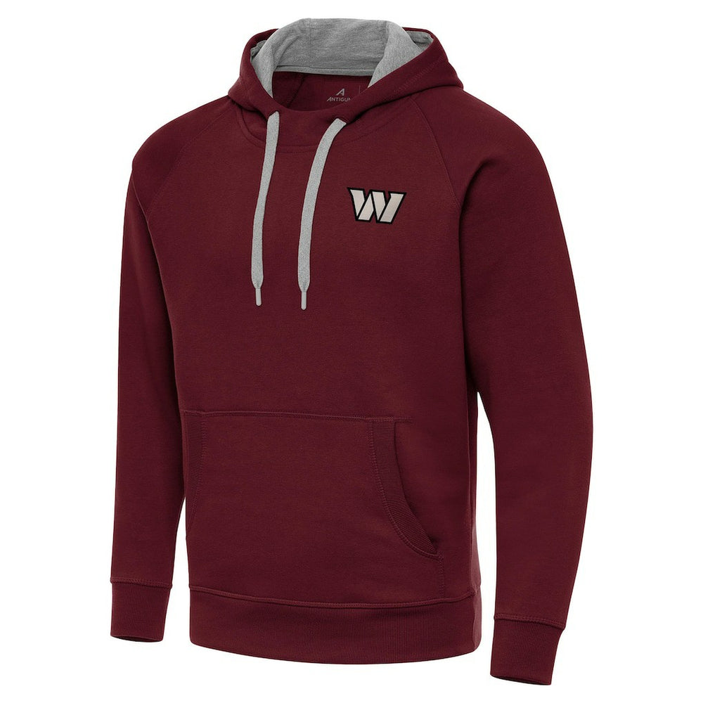 Antigua Brushed Carbon Victory Pullover Hoodie - Washington Commanders Hoodies
