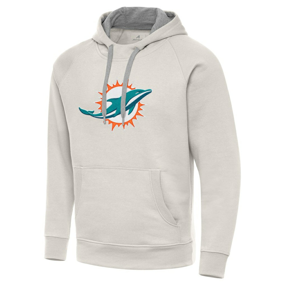 Antigua Victory Raglan Pullover Hoodie - Miami Dolphins Hoodies