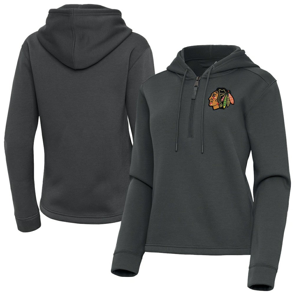 NHL Chicago Blackhawks Antigua Women's Contemporary Quarter-Zip Hoodie