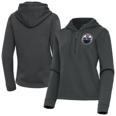NHL Edmonton Oilers Antigua Women's Contemporary Quarter-Zip Hoodie