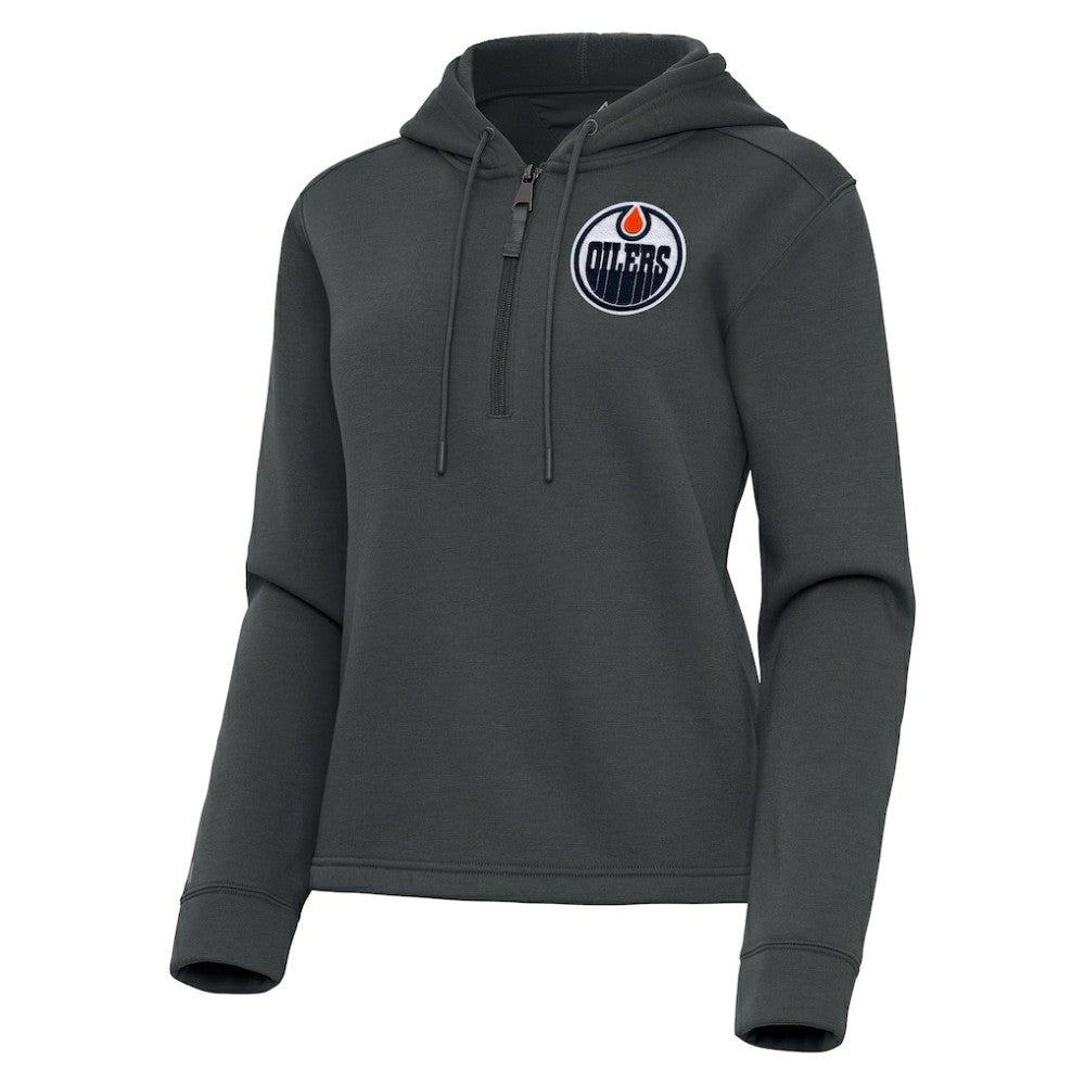 NHL Edmonton Oilers Antigua Women's Contemporary Quarter-Zip Hoodie