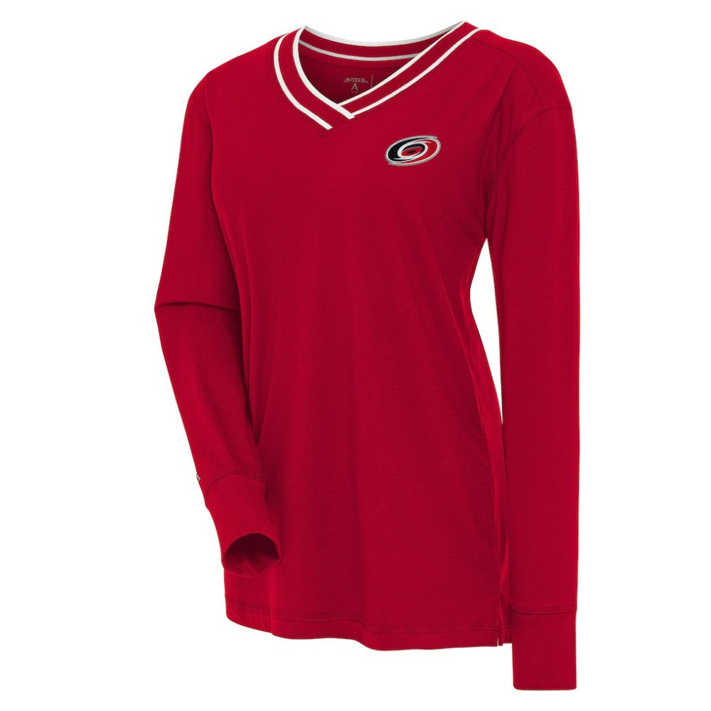 NHL Carolina Hurricanes Antigua Women's Symbolic V-Neck Long Sleeve T-Shirt