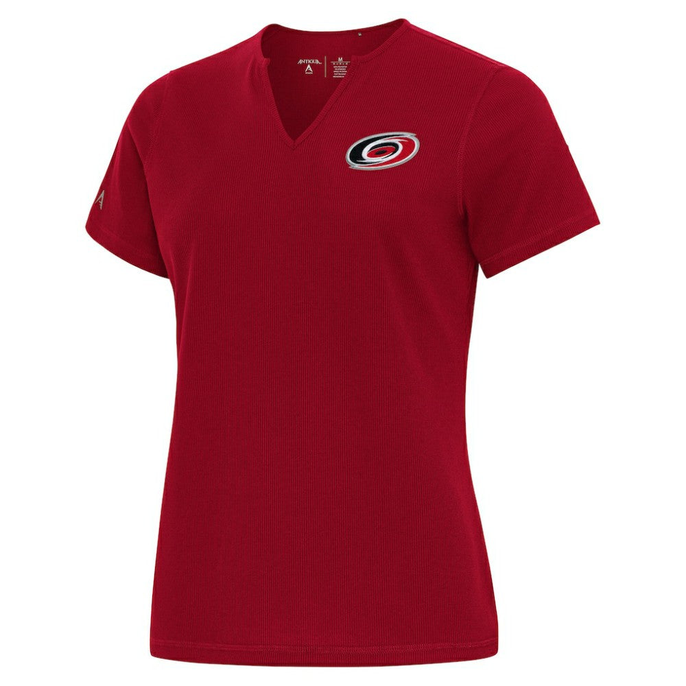NHL Carolina Hurricanes Antigua Traveler Rib V-Neck T-Shirt