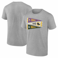 Minnesota Vikings vs.  Border Battle Pennant T-Shirt - Green Bay Packers T-shirts