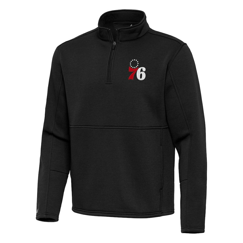 Philadelphia 76ers Antigua Twist Quarter-Zip Pullover Top - Black discount