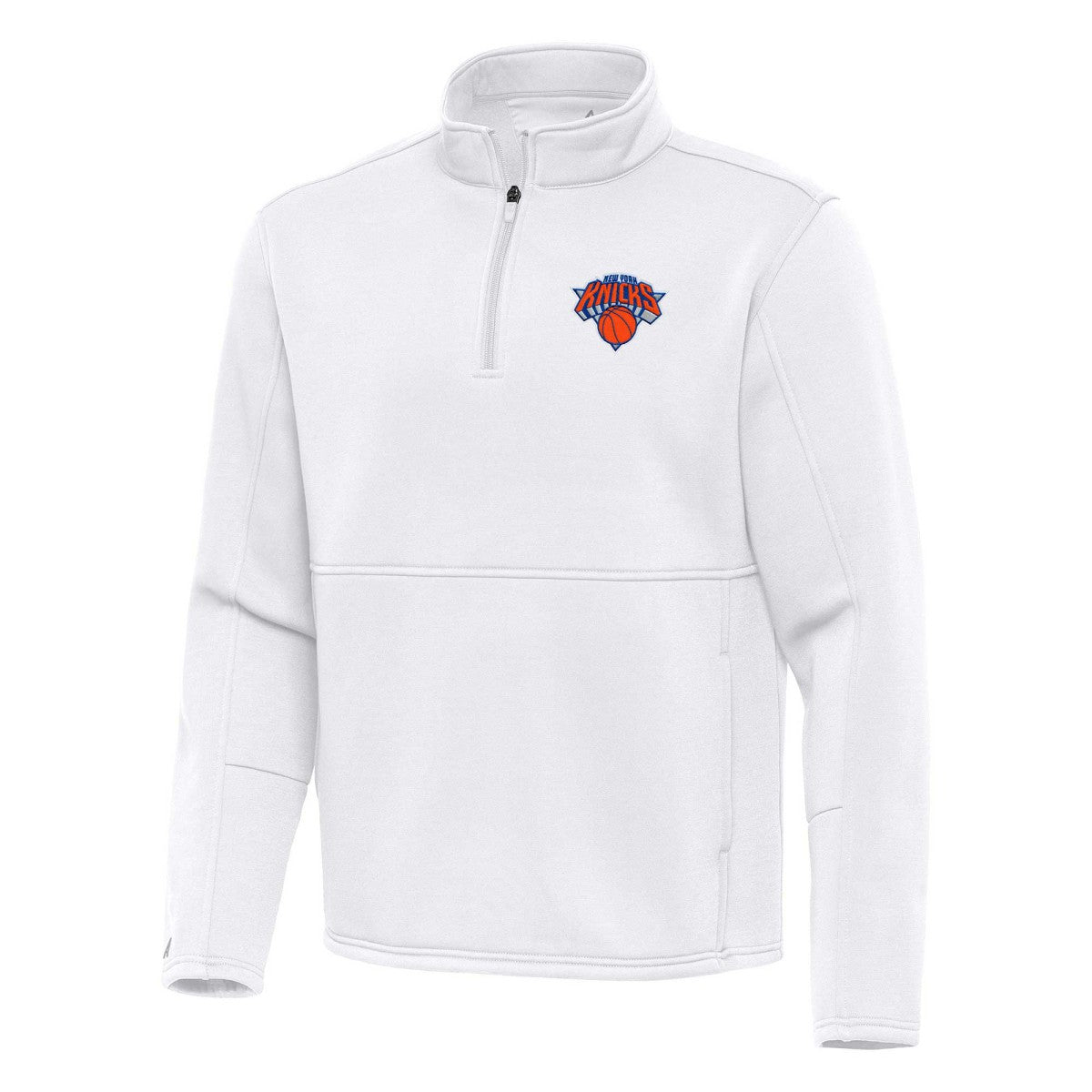 New York Knicks Antigua Twist Quarter-Zip Pullover Top - White for sale