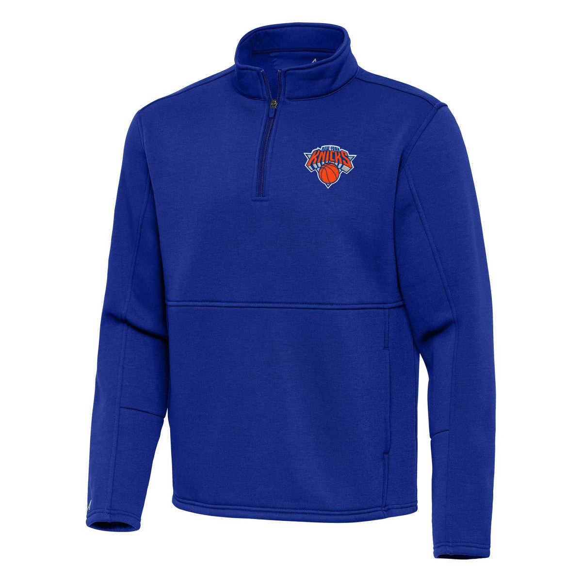 New York Knicks Antigua Twist Quarter-Zip Pullover Top - Blue for sale