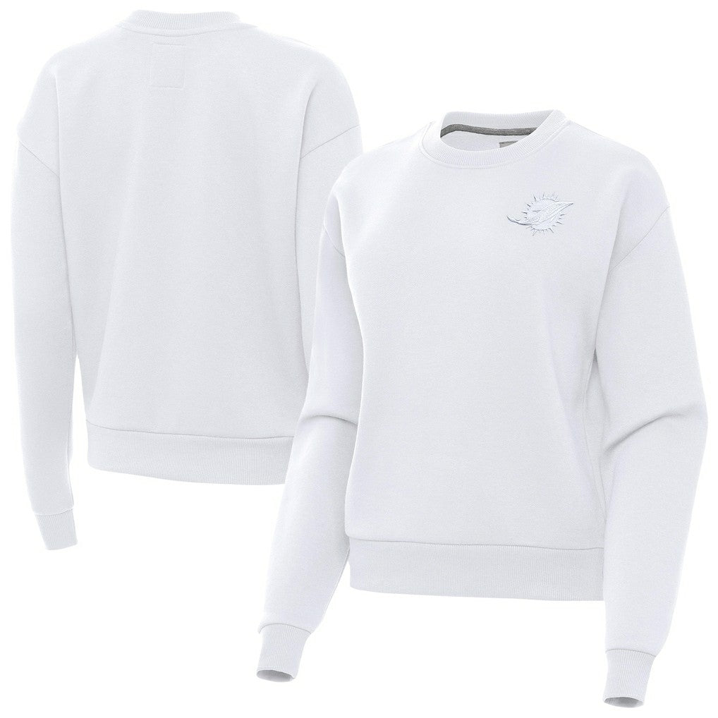 Antigua Women's Victory Crew Pullover Sweatshirt - Miami Dolphins Pullover