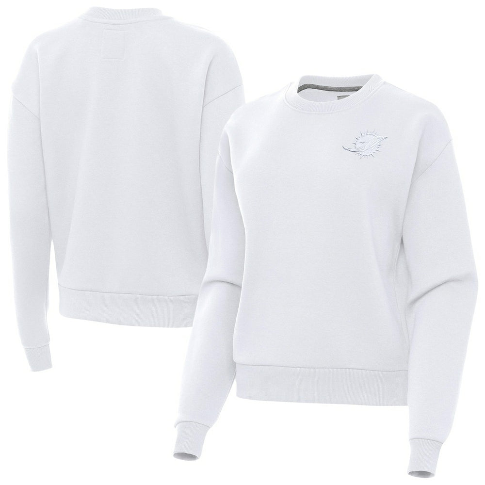 Antigua Women's Victory Crew Pullover Sweatshirt - Miami Dolphins Pullover