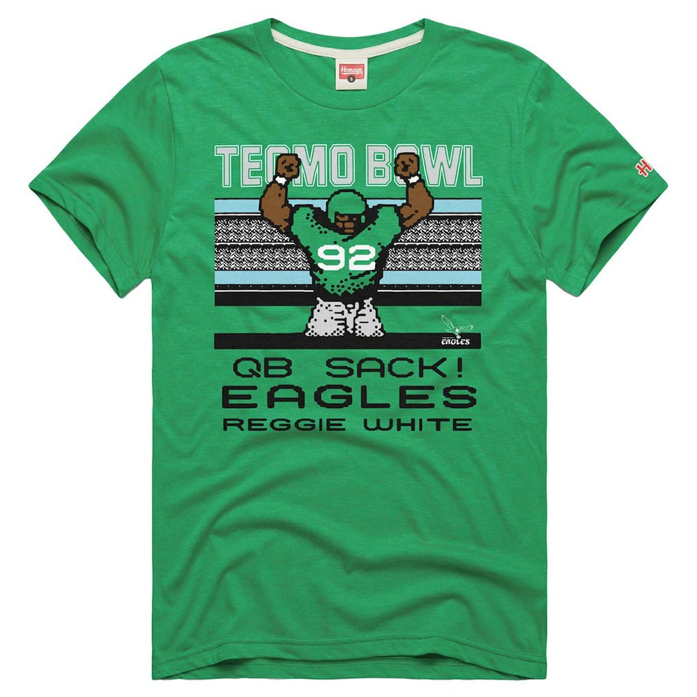 Reggie White  Homage Unisex Tecmo Bowl Retired Player Graphic Tri-Blend T-Shirt - Philadelphia Eagles T-shirts