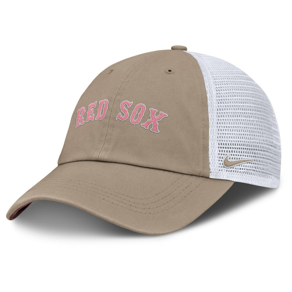 Khaki/White Boston Red Sox Nike Unisex Mother's Day Club Trucker Adjustable Hat
