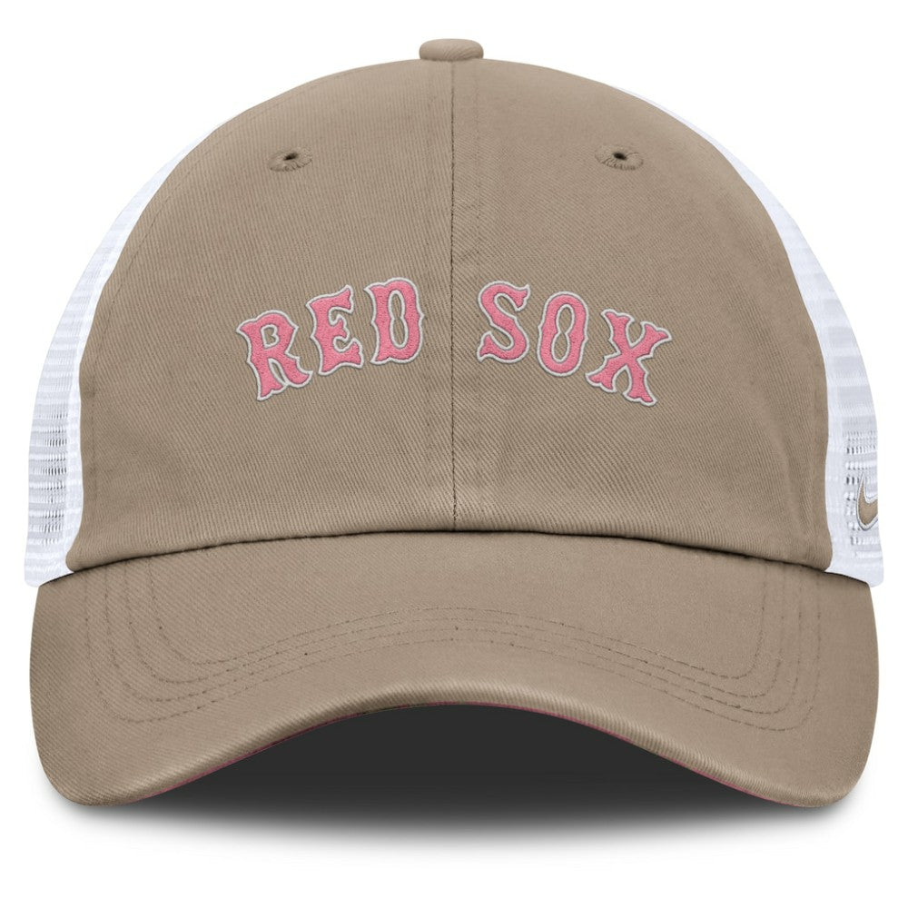 Khaki/White Boston Red Sox Nike Unisex Mother's Day Club Trucker Adjustable Hat