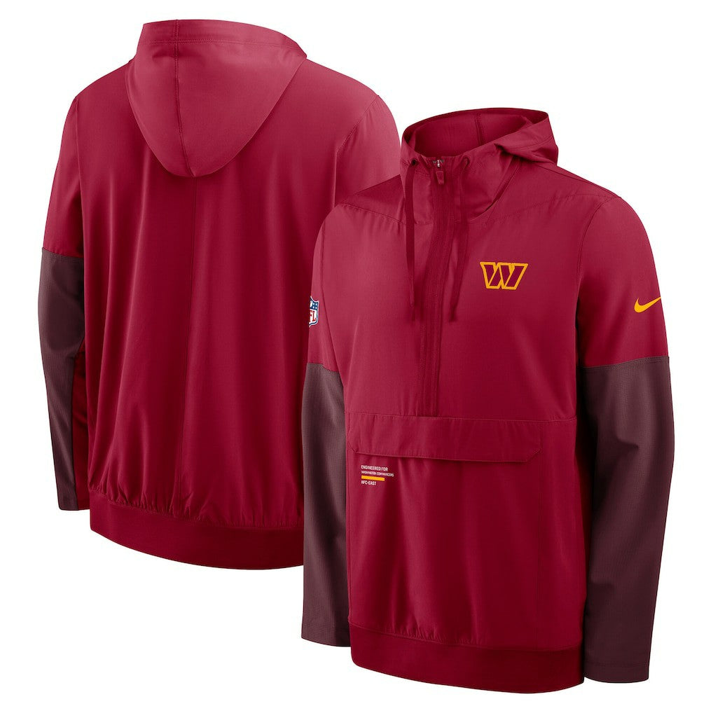 Sideline Anorak Half-Zip Hoodie Jacket - Washington Commanders Hoodies