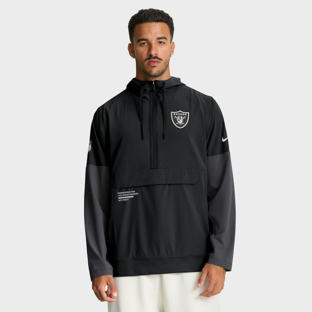 Sideline Anorak Half-Zip Hoodie Jacket - Las Vegas Raiders Hoodies