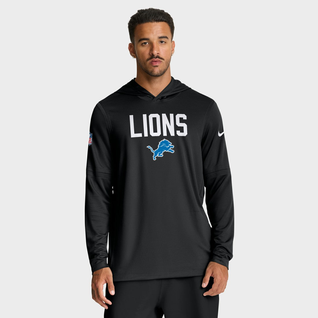 Sideline Pass Accuracy Dri-FIT Long Sleeve Hoodie T-Shirt - Detroit Lions Hoodies