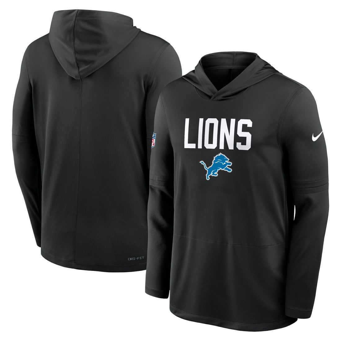 Sideline Pass Accuracy Dri-FIT Long Sleeve Hoodie T-Shirt - Detroit Lions Hoodies