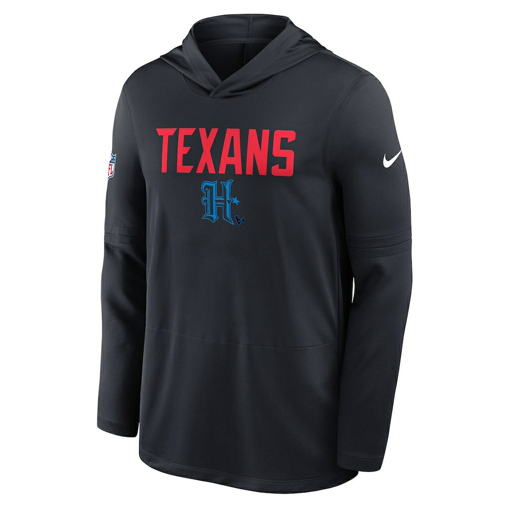 Sideline Pass Accuracy Dri-FIT Long Sleeve Hoodie T-Shirt  - Houston Texans Hoodies