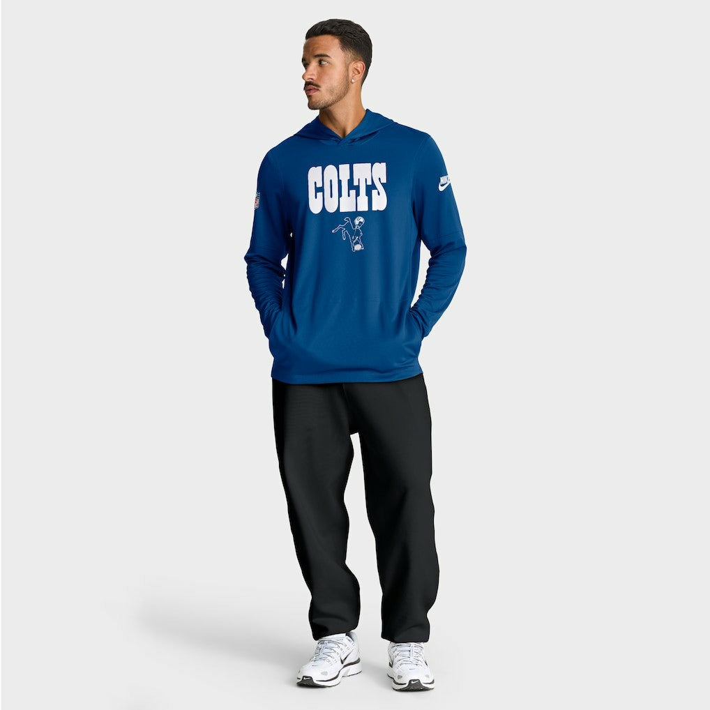 Sideline Pass Accuracy Dri-FIT Long Sleeve Hoodie T-Shirt - Indianapolis Colts Hoodies