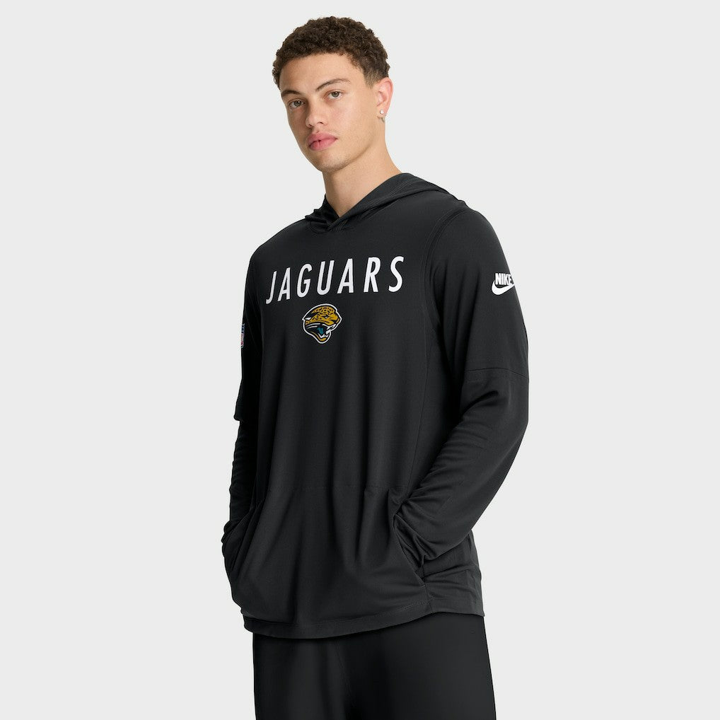 Sideline Pass Accuracy Dri-FIT Long Sleeve Hoodie T-Shirt  - Jacksonville Jaguars Hoodies
