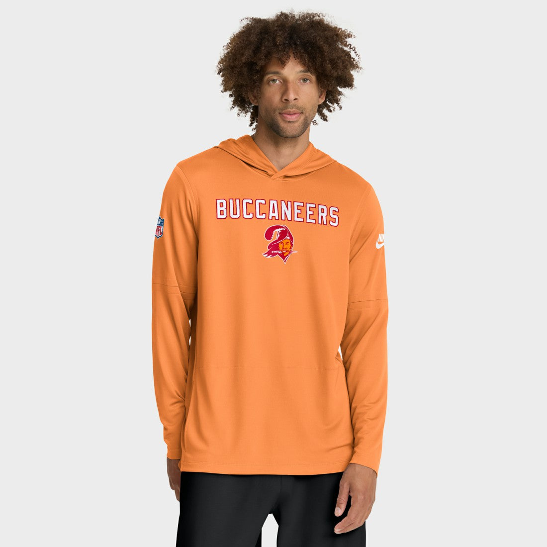 Sideline Pass Accuracy Dri-FIT Long Sleeve Hoodie T-Shirt - Tampa Bay Buccaneers Hoodies