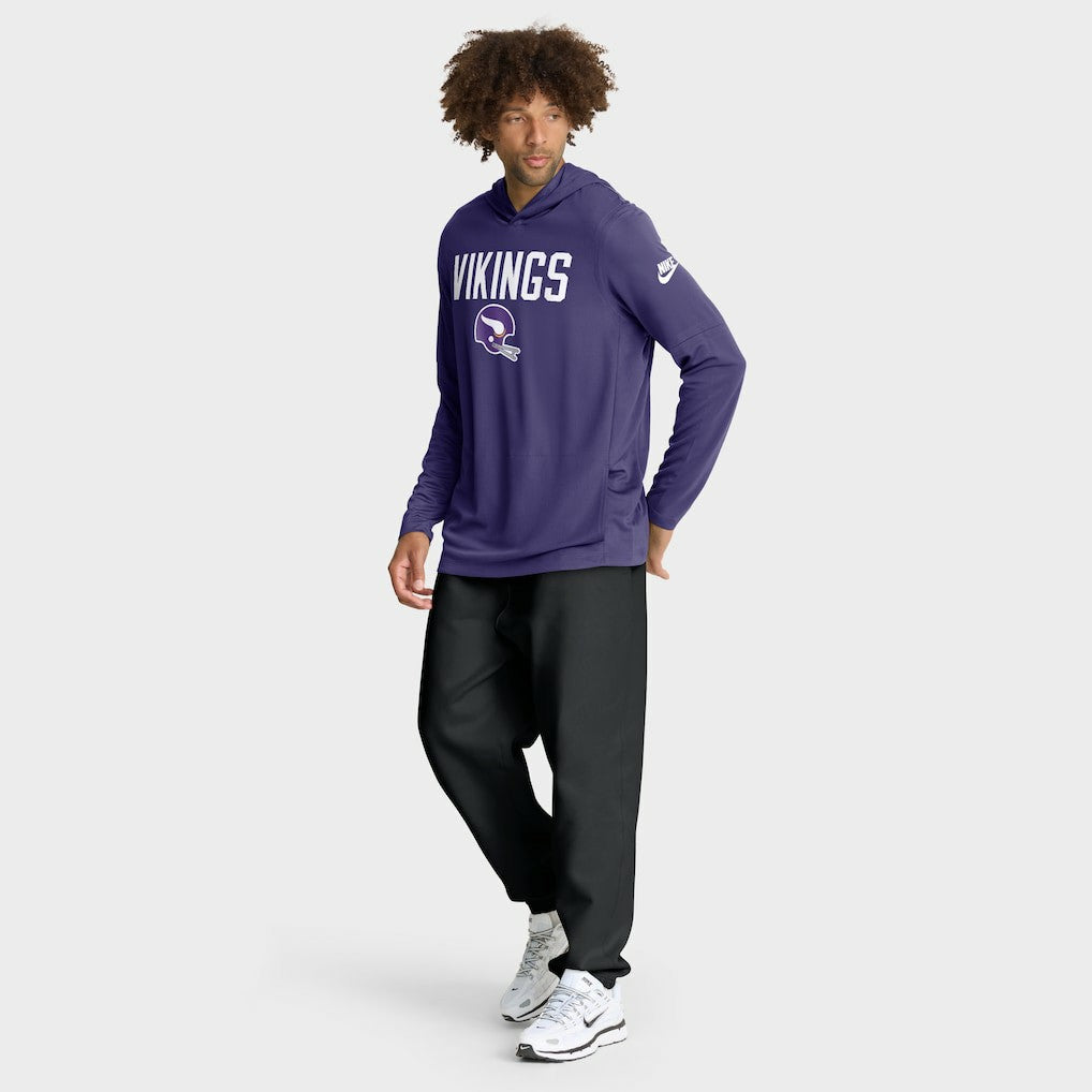 Sideline Pass Accuracy Dri-FIT Long Sleeve Hoodie T-Shirt - Minnesota Vikings Hoodies