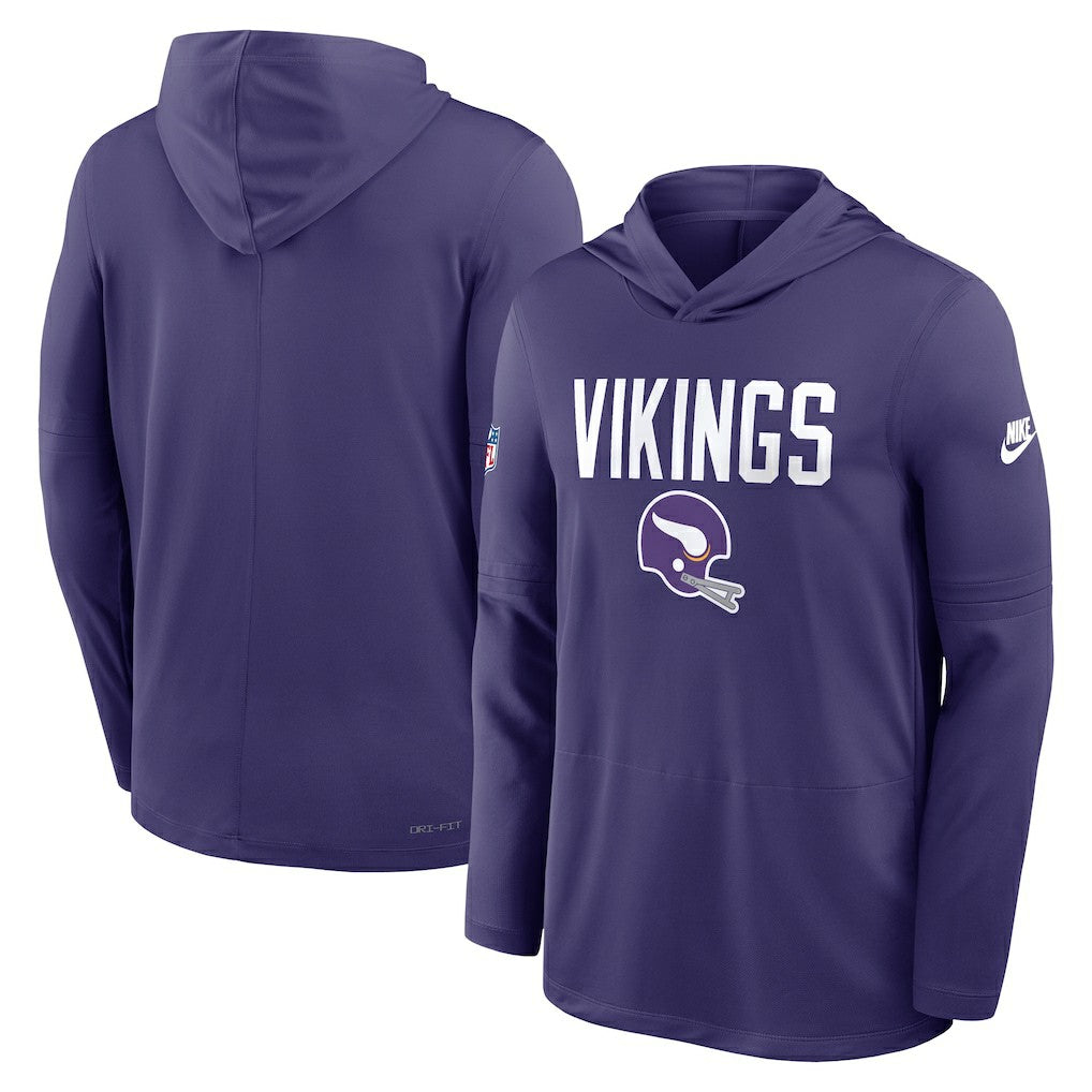 Sideline Pass Accuracy Dri-FIT Long Sleeve Hoodie T-Shirt - Minnesota Vikings Hoodies