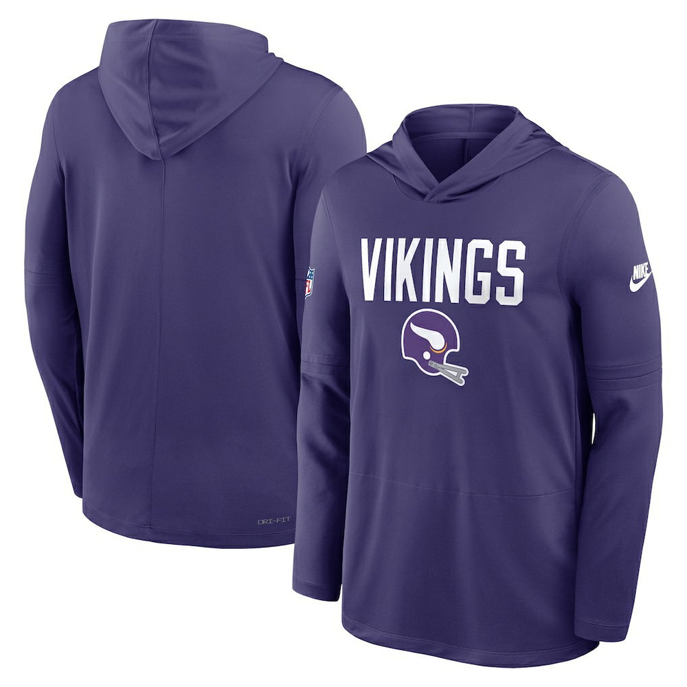 Sideline Pass Accuracy Dri-FIT Long Sleeve Hoodie T-Shirt - Minnesota Vikings Hoodies