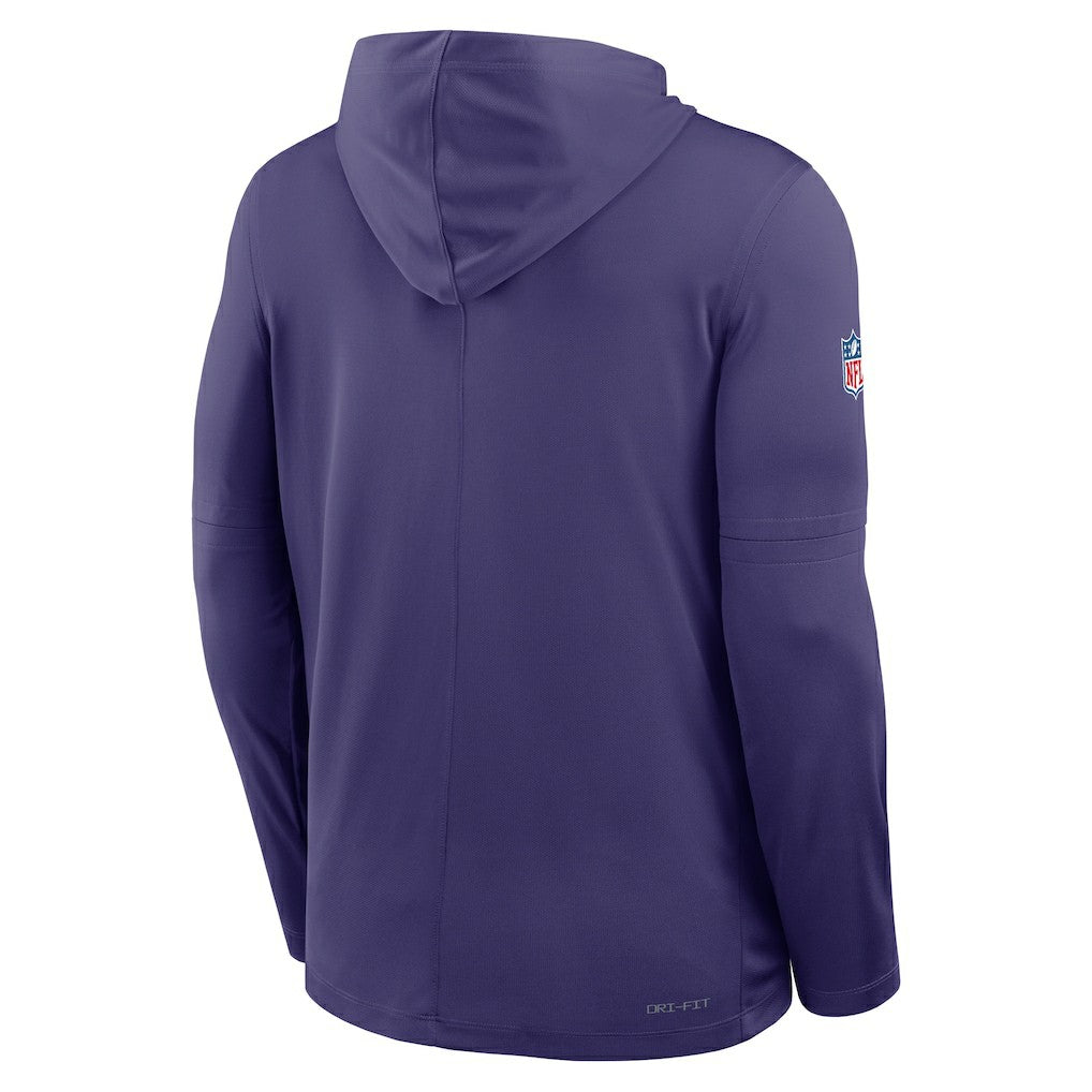 Sideline Pass Accuracy Dri-FIT Long Sleeve Hoodie T-Shirt - Minnesota Vikings Hoodies