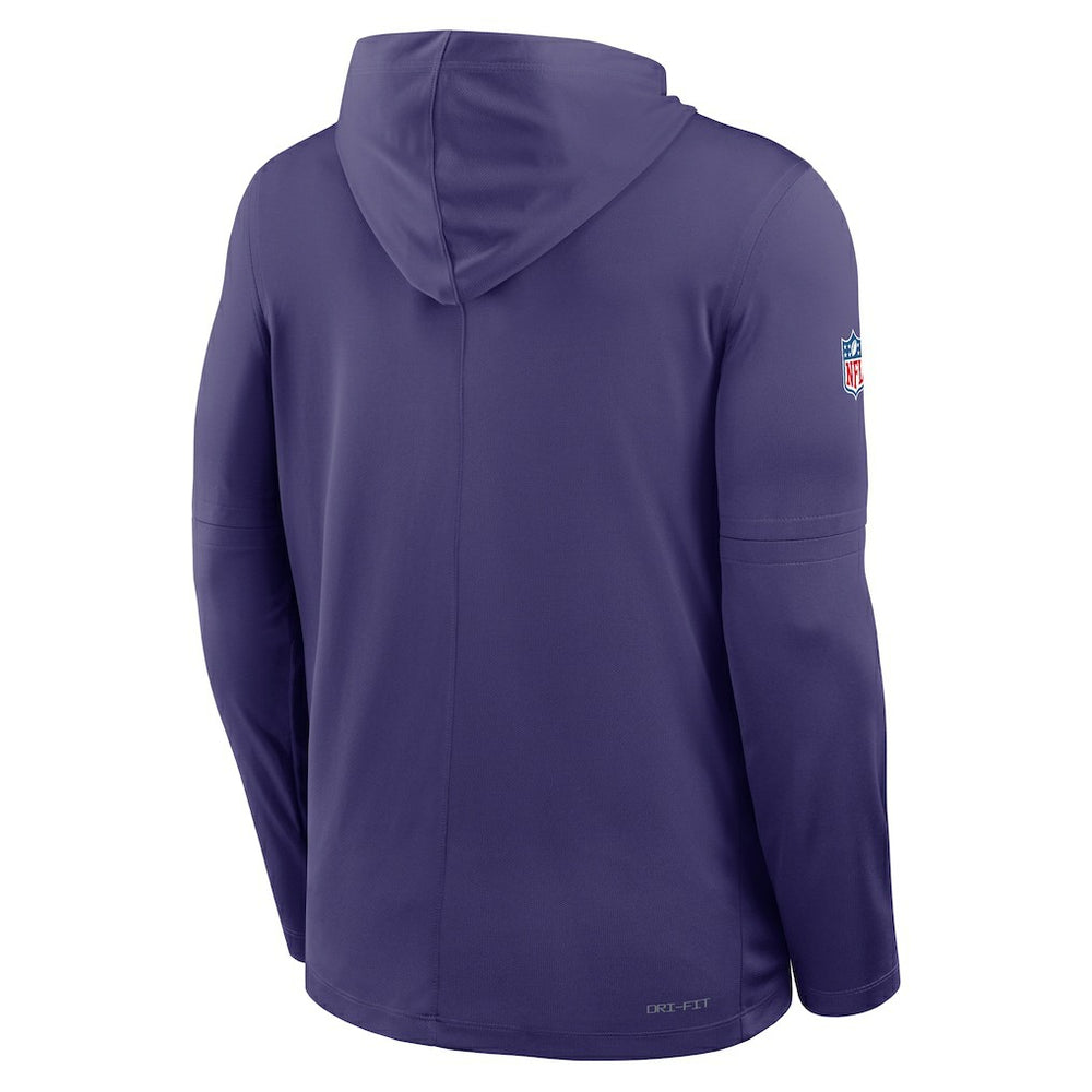 Sideline Pass Accuracy Dri-FIT Long Sleeve Hoodie T-Shirt - Minnesota Vikings Hoodies